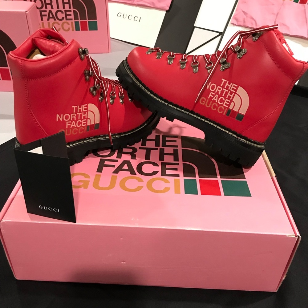 NEW AUTHENTIC GUCCI X THE NORTH FACE ANKLE BOOT GG LEATHER   GUCCI  UK 9 (US  10